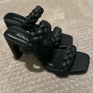 Braided slip on heels